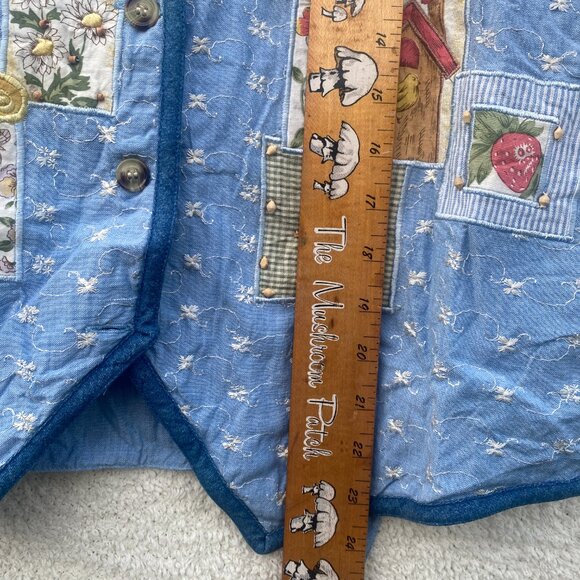 Cottagecore Grandma Denim Embroidered Vest - Picture 6 of 7